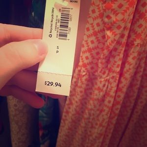 Old Navy orange and White patterned dress